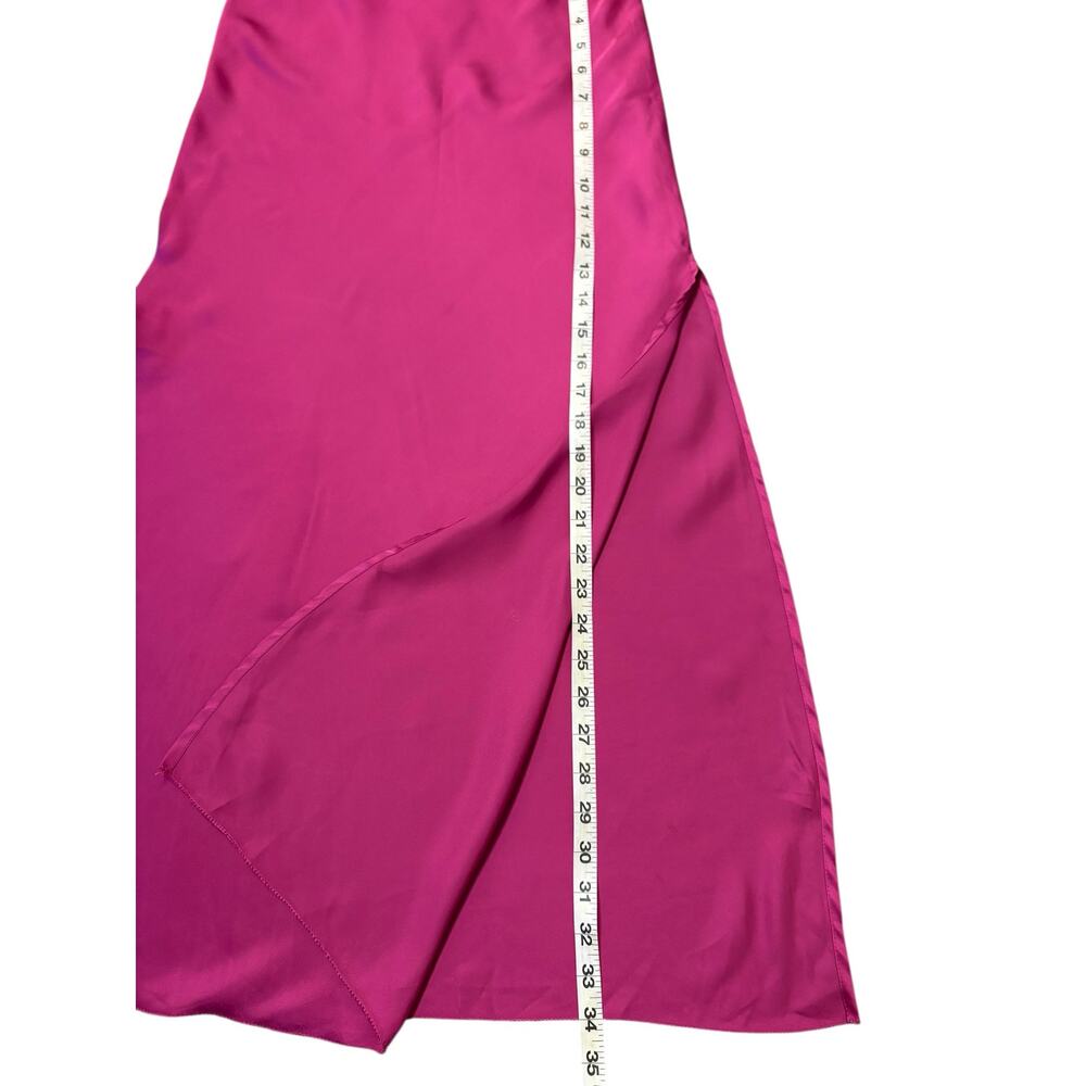 Free People Satin Midi Skirt in Magenta - Picture 10 of 10